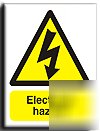 Electrical hazard sign-adh.vinyl-200X250MM(wa-019-ae)