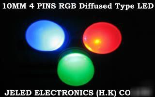 50X 10MM 4PIN diffused rgb common ca manual control led