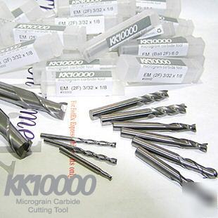 In/mm KK10000 cnc carbide endmill 30PCS max sq/ballnose