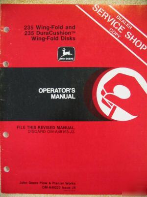 John deere 235 wing fold dura cushion disk ops manual