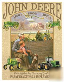 John deere ad 3RD century farm tractor tin sign