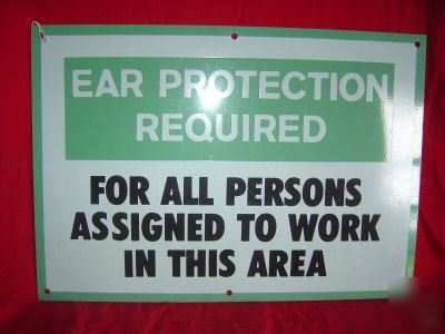 Sign enamel - ear protection required - 2 sided