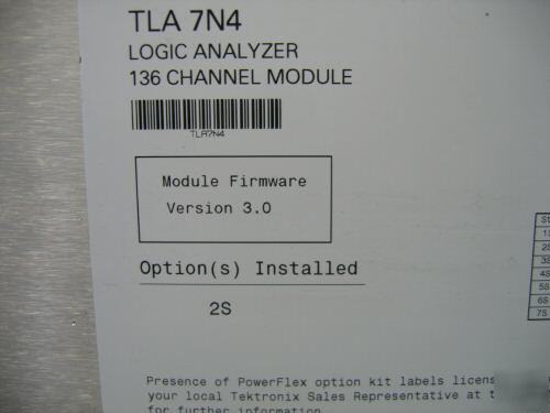 Tektronix TLA714 logic analyzer w/ TLA7N4 w/ 2S