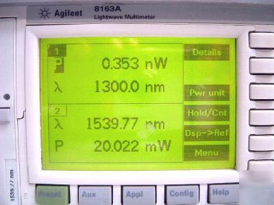 Hp/agilent 8163A w/ 81663A dfb laser,81533B,81521B head