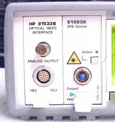 Hp/agilent 8163A w/ 81663A dfb laser,81533B,81521B head