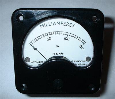 Ammeter 57MM square 0-150 ma