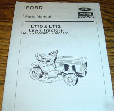 Ford LT10 & LT12 lawn tractor parts catalog book