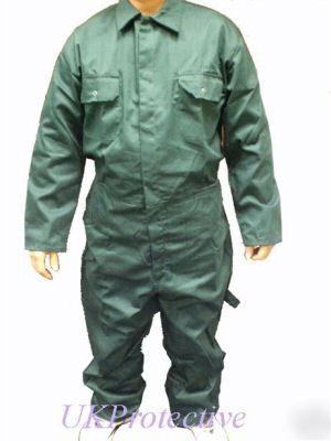 Green stud front boiler suit, overall, workwear - large