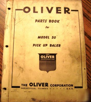 Oliver 60-t pick up hay baler parts catalog book 