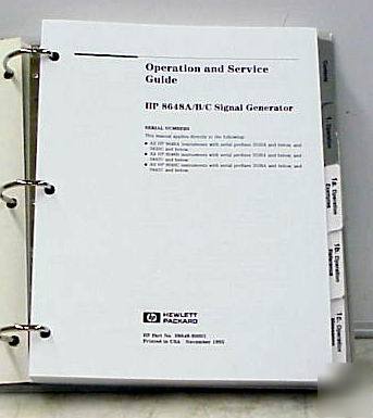 Agilent hp 8648A/b/c sig. gen. oper. & serv. guide