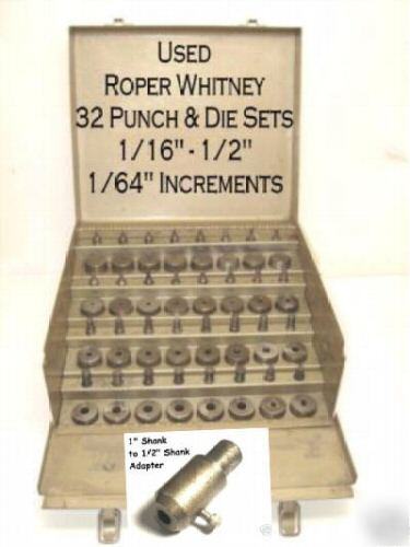 Roper whitney diacro 32 punch die set kit for press