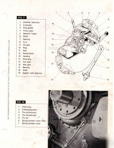 Massey ferguson mf 410 & 510 combine workshop manual uk