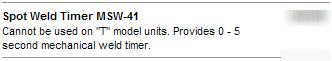 Miller 041081 spot weld timer msw-41