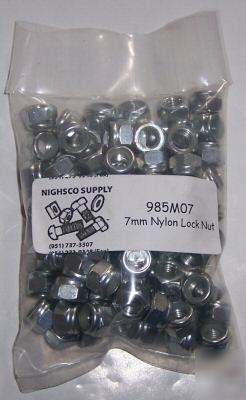 7MM nylon lock nuts -100 quantity-high quality- 985M07