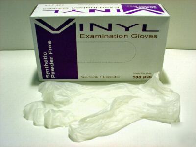 1 case vinyl exam gloves, no latex, pick your own size