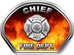 Fire helmet face decal 49 reflective chief fire