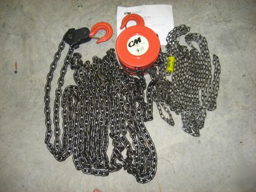 Cm 622 3 ton manual chain hoist 20 ft. lift