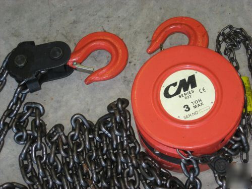 Cm 622 3 ton manual chain hoist 20 ft. lift