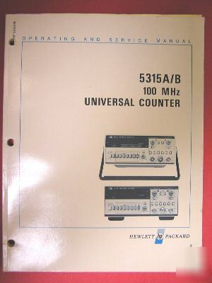 Hp 5315A/b universal counter operating & service manual