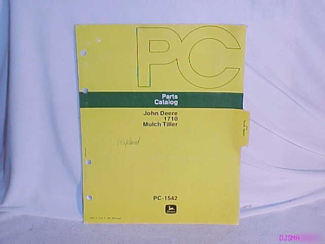 John deere 1710 mulch tiller parts catalog book