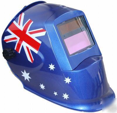Auto darkening 'aussie flag' solar lcd welding helmet 