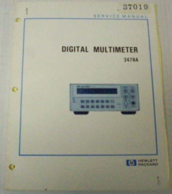 Hp 3478A digital multimeter service manual - $5 ship 