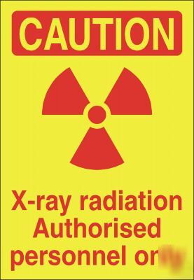 Large metal safety sign caution x-ray radiation 1441