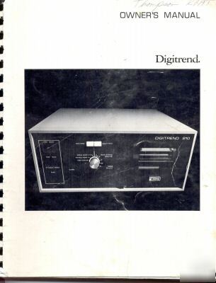 Doric scientific digitrend 210 owners manual