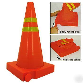 Collapsible light-up traffic cone roadside safety