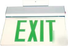 Emergency lighting unit edge lit led exit sign