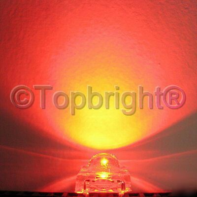 100 pcs 5MM 15KMCD 120 degree superflux red led free r