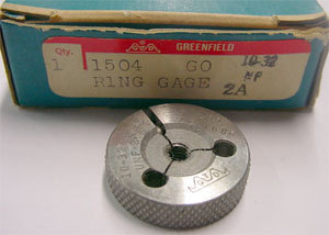 New 1PC greenfield 10-32 ring gage go - made in usa