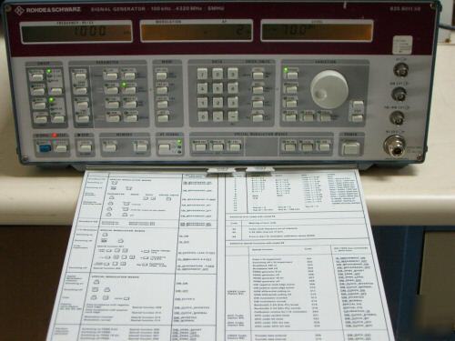 R&s SMHU58 signal generator, 100 khz - 4.320 ghz