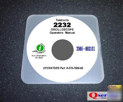 Tektronix tek 2232 oscilloscope operators manual cd