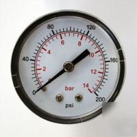 50MM pressure gauge rear entry 0-200 psi air and oil