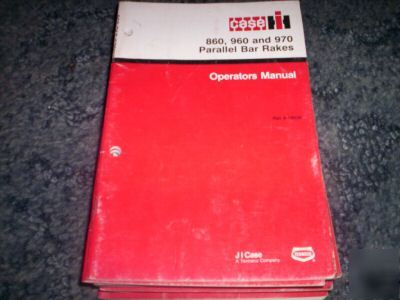 Case ih 860-960-970 parallel bar rake operators manual