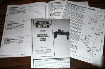 Foley 30084A/m bedknife grinder owner service manual