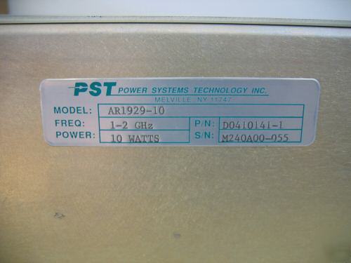 Pst / comtech AR1929-10 amplifier, 1-2 ghz, 10 w