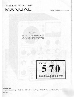 Tek tektronix 570 operation & service manual