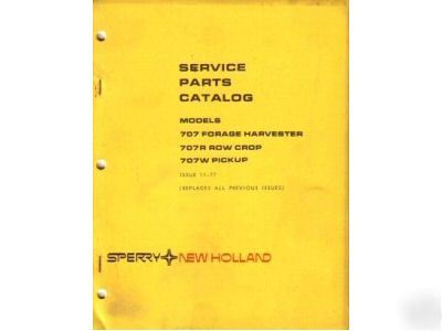 New holland 707 forage harvester service parts manual