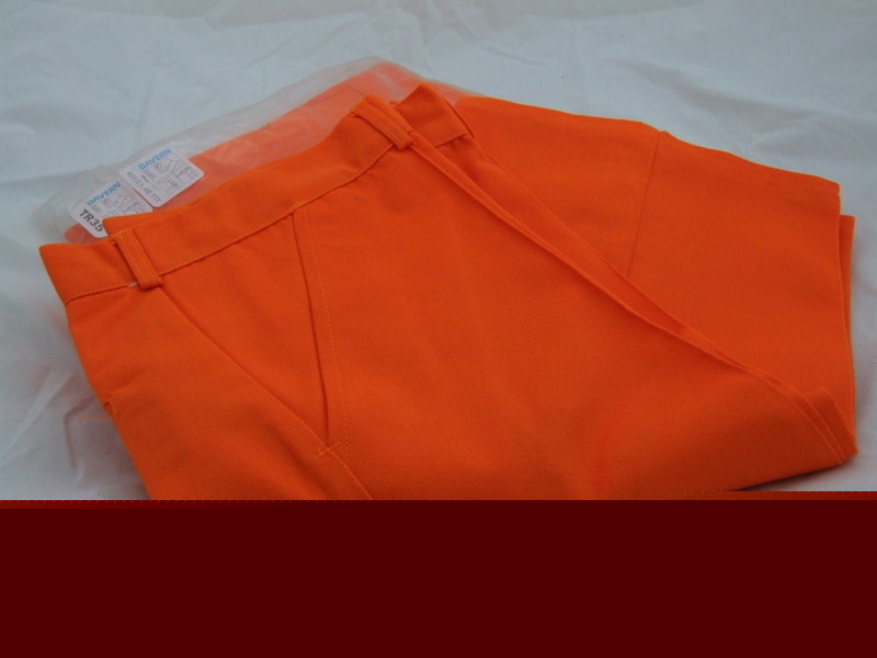Orange hi-vis work trousers - ppe - sz 34 1/2