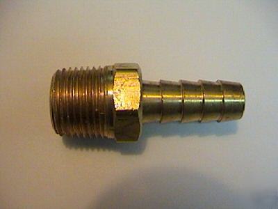 Lot of 2 parker brass hose barb fitting connector 