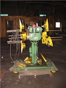 Heavy duty powered steel coil unroller-double end reels