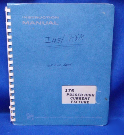 Tektronix 176 current fixture manual w/schematics