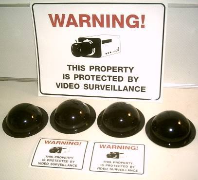 4 fake dome security surveillance camera+adt'l sign lot