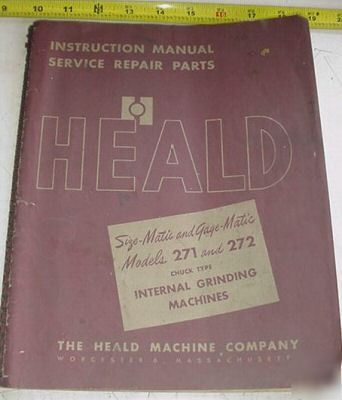 Heald 271 272 internal grinder size gage matic manual