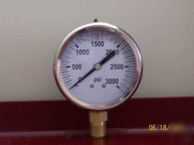 Hydraulic pressure gauge, 0-3,000 psi, 2.5