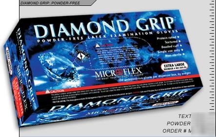 Micro-flex diamond grip latex gloves by the case