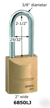 New master lock pro series solid brass padlock #6850LJ 