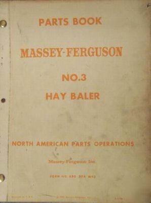 1961 massey ferguson 3 baler parts manual